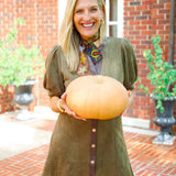 Retro Revival Suede Dress, Olive