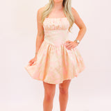 Blooming Whimsy Mini Dress, Peach