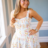 Sprinkle of Sunshine Mini Dress, White Multi