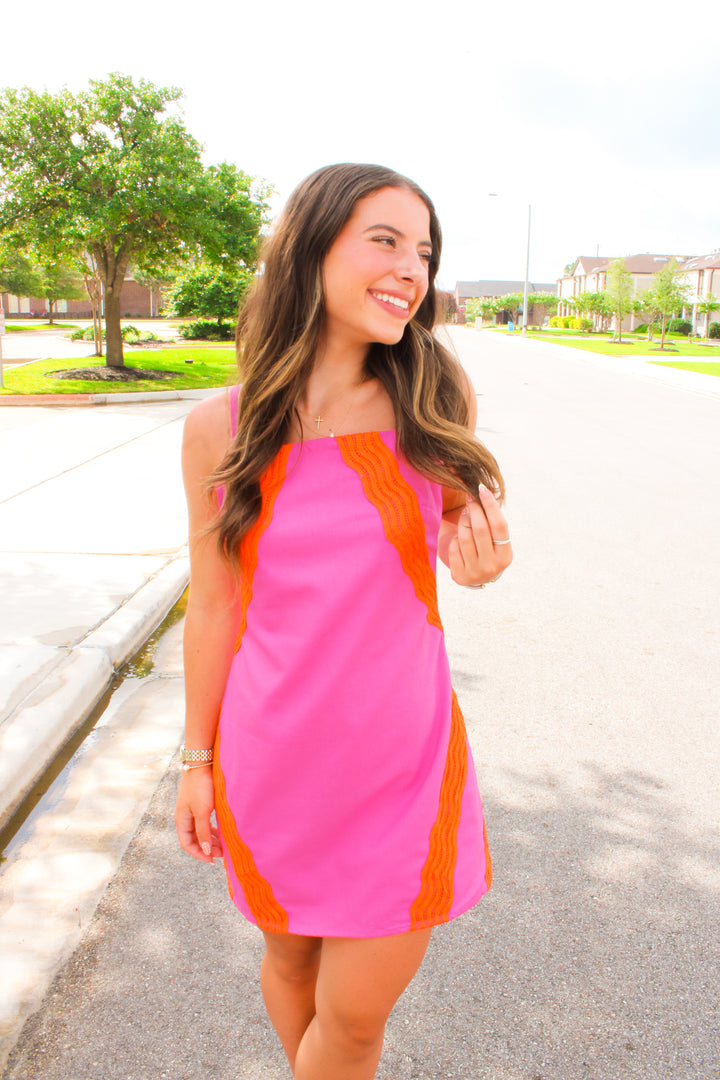 Midsummer Melody Dress, Pink/Orange