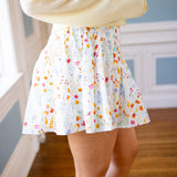 Honey Blossom Mini Skirt, White Multi