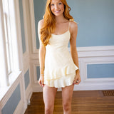 Darling Behavior Romper, Lemon Butter