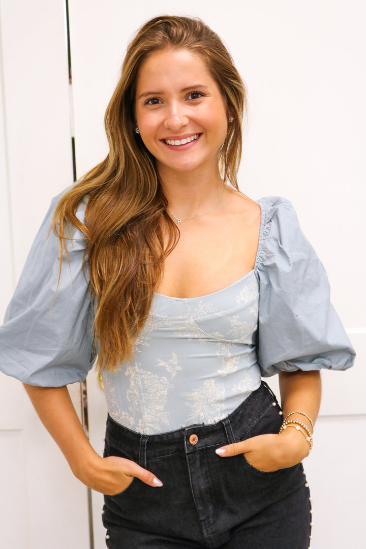 Prairie Rose Bodysuit, Sage Combo