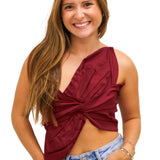 With A Twist Top, Maroon