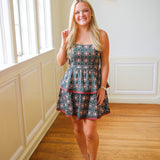 Rina Dress, Floral Tile