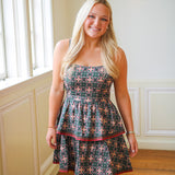 Rina Dress, Floral Tile