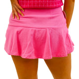 Take Me Dancing Denim Mini Skort, Bubblegum