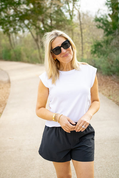 Camino Cotton Jersey Top, White