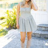 Checkmate Mini Dress, Olive Green