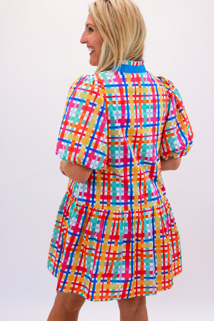 Playful Picnic Dress, Multi Gingham