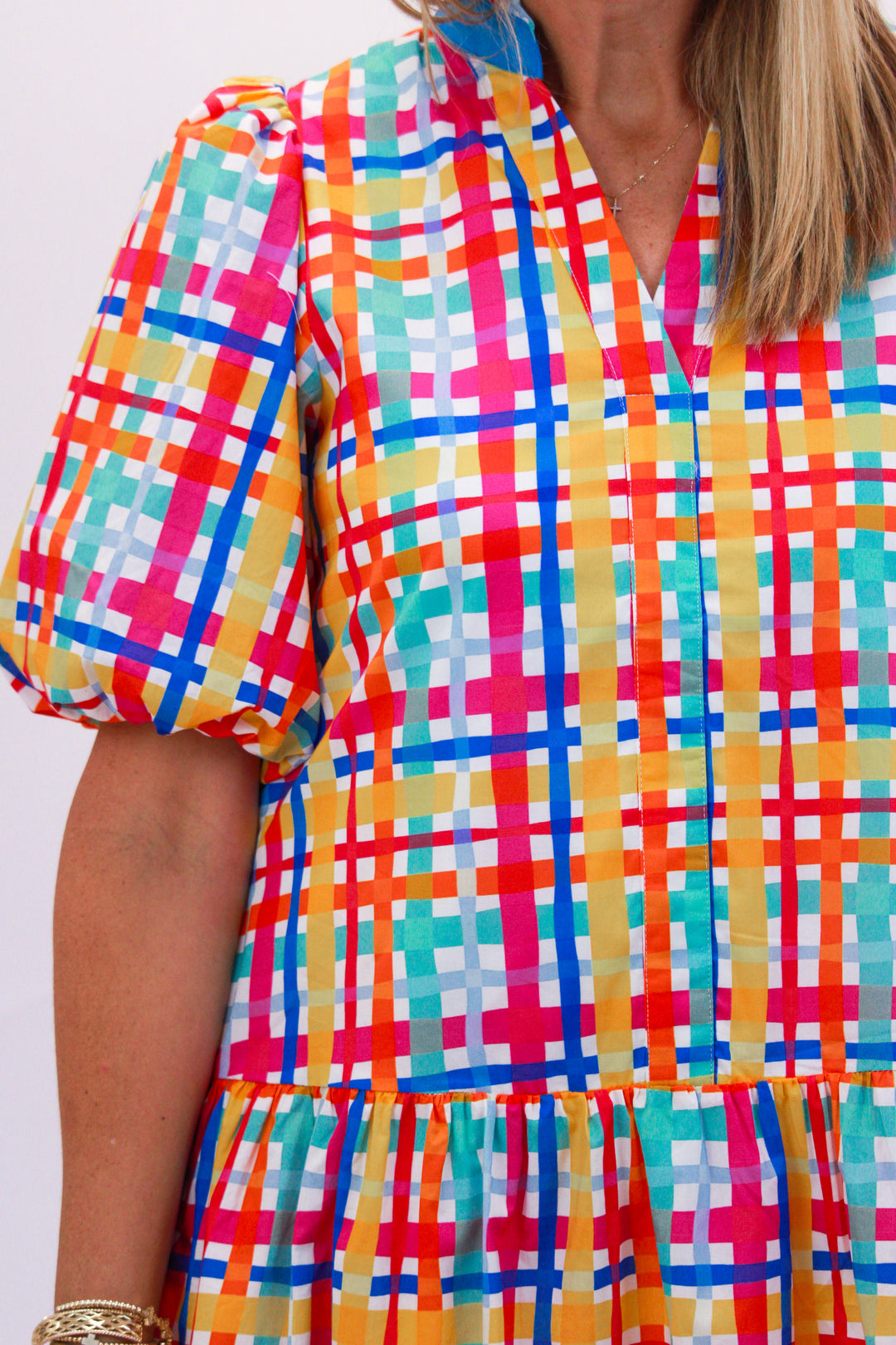 Playful Picnic Dress, Multi Gingham