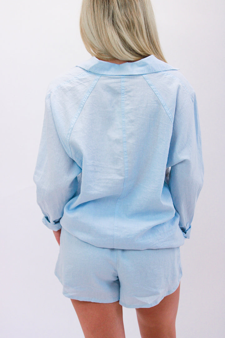 Perfect Linen Top, Salt Water