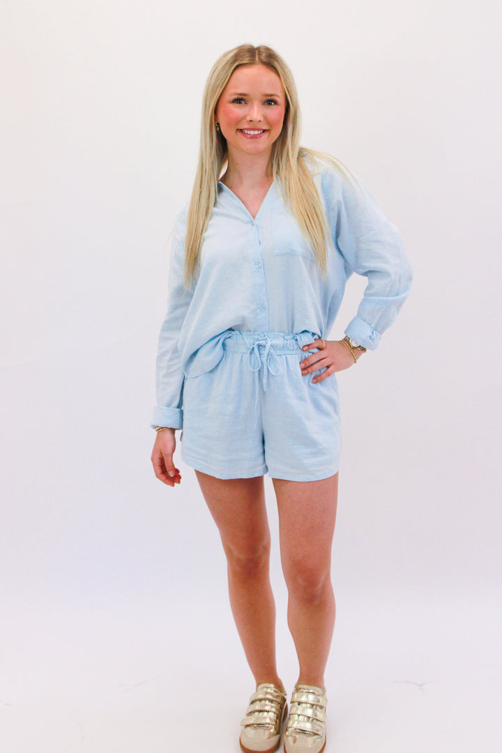 Perfect Linen Top, Salt Water