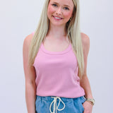 Elin Rib Tank, Pink Smoke