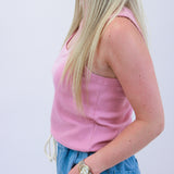 Elin Rib Tank, Pink Smoke