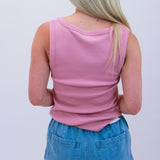 Elin Rib Tank, Pink Smoke