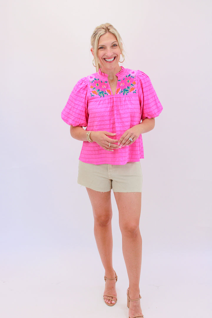 Live Beautifully Top, Pink