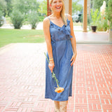 Ruffle Cami Midi Dress, Moonlit Wash