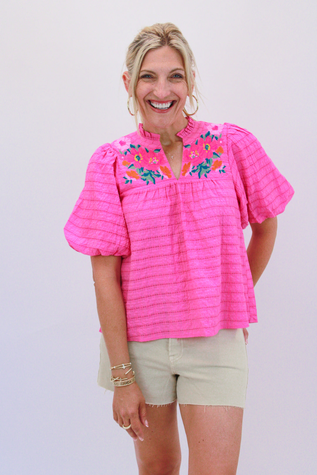 Live Beautifully Top, Pink