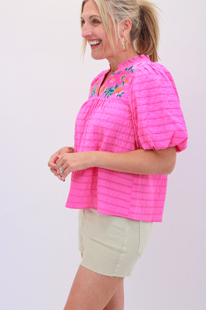 Live Beautifully Top, Pink
