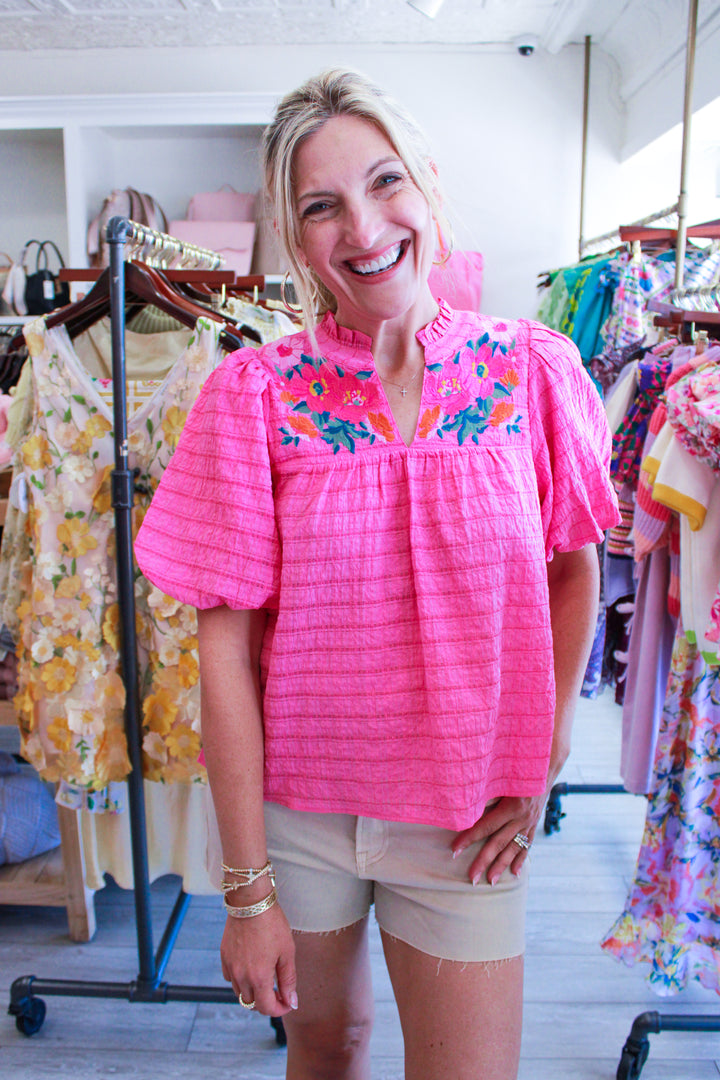 Live Beautifully Top, Pink