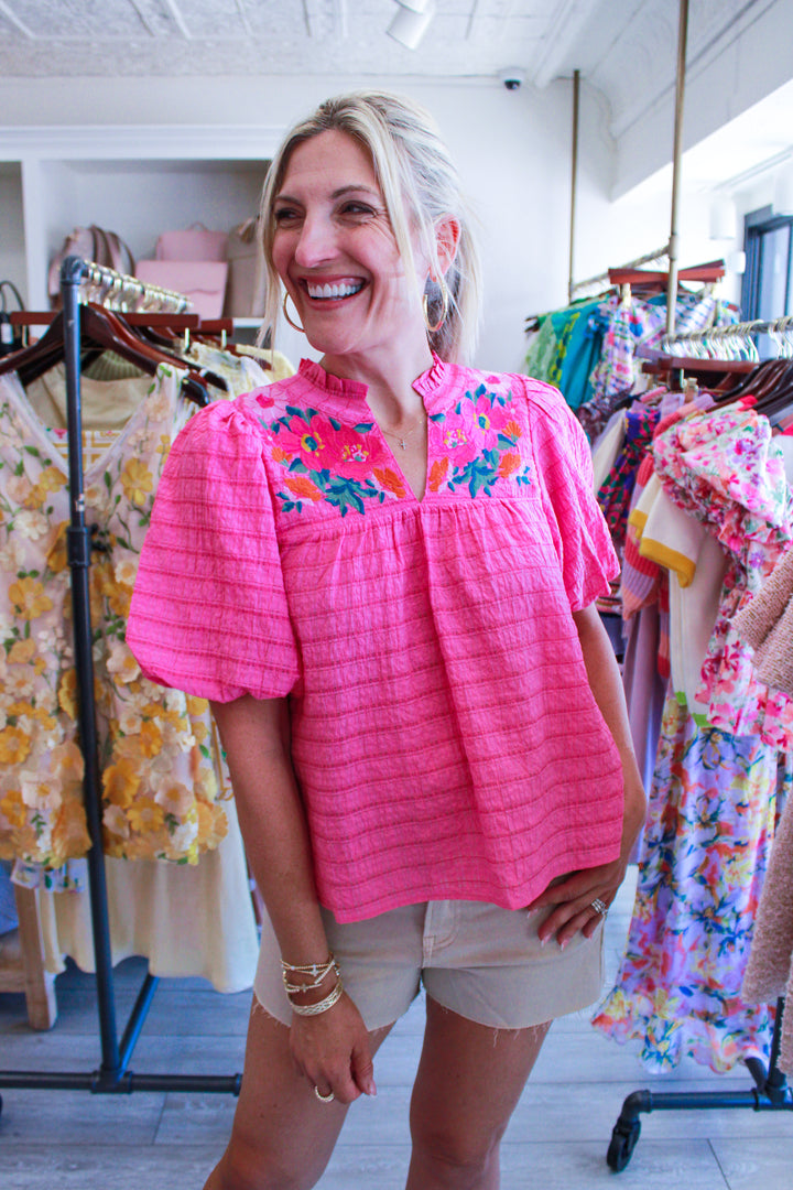 Live Beautifully Top, Pink