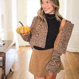 Avie Jacket, Brown Plaid Mix
