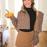 Avie Jacket, Brown Plaid Mix