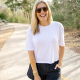 Venice Easy Crop Tee, White