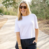 Venice Easy Crop Tee, White
