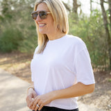 Venice Easy Crop Tee, White