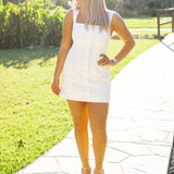 Poplin Pocket Mini Dress, Off White