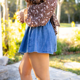 Paradise Found Denim Skort, Mid Indigo