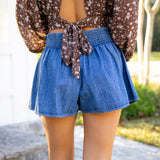 Paradise Found Denim Skort, Mid Indigo