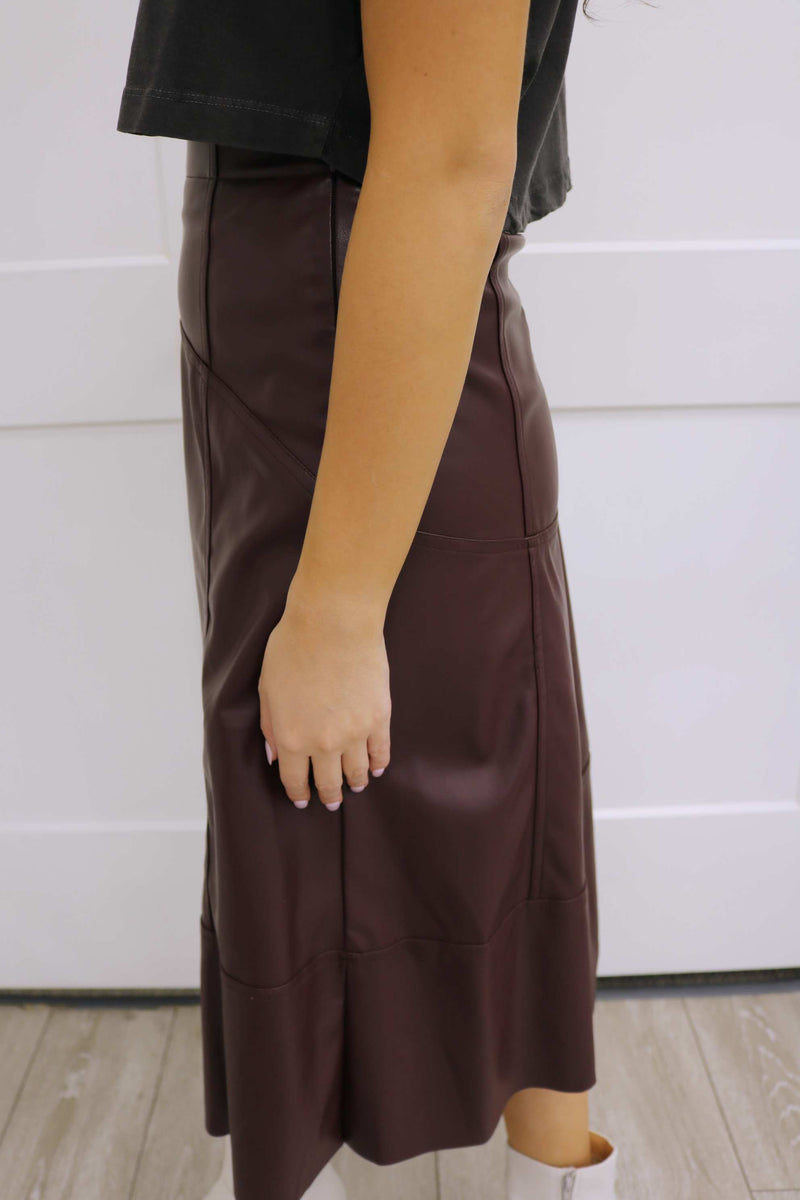 Here For It Midi Skirt, Maroon