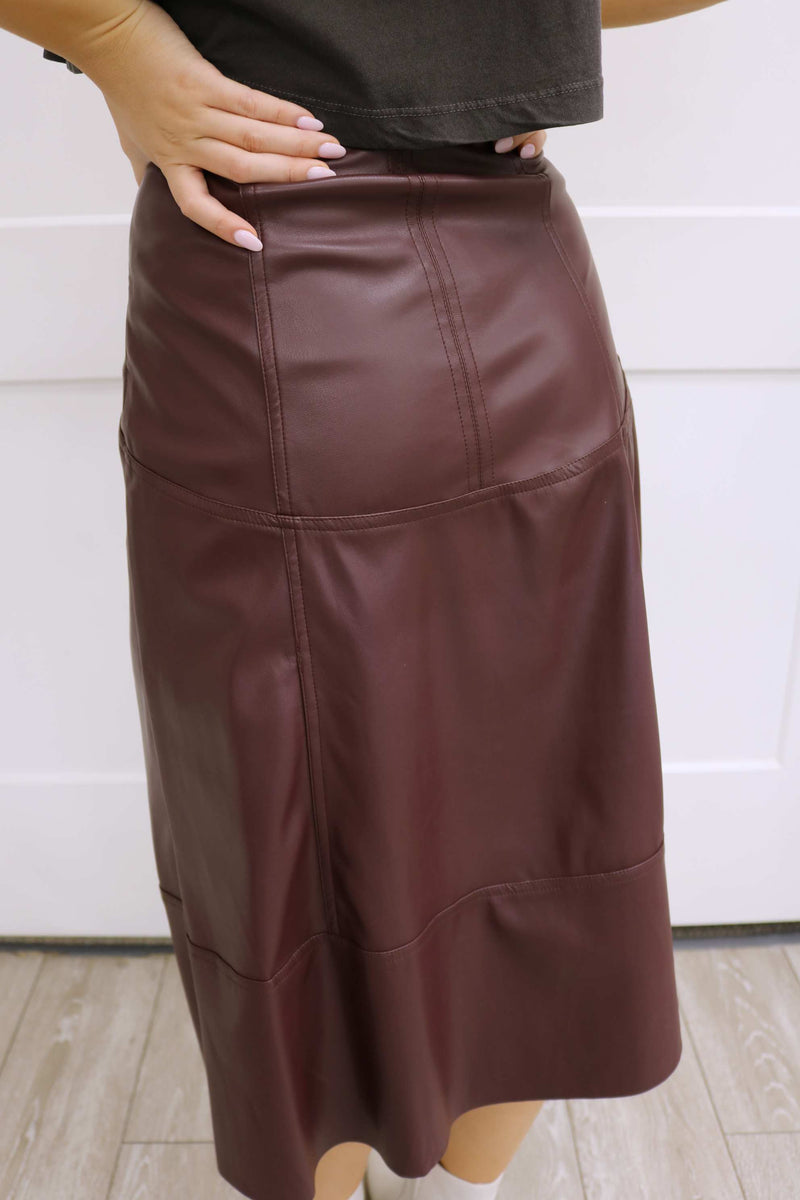 Here For It Midi Skirt, Maroon