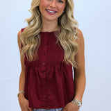 Bleacher Babe Top, Maroon