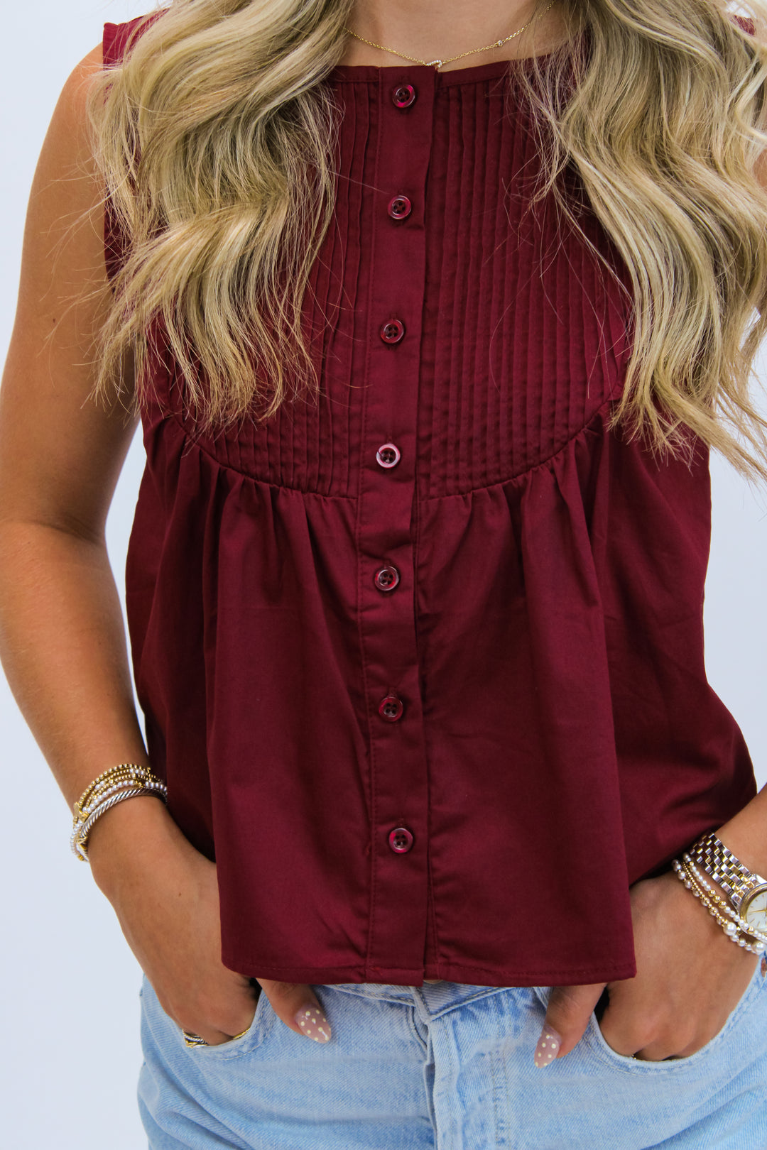 Bleacher Babe Top, Maroon