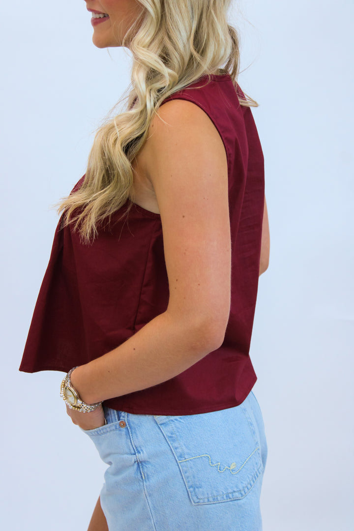 Bleacher Babe Top, Maroon