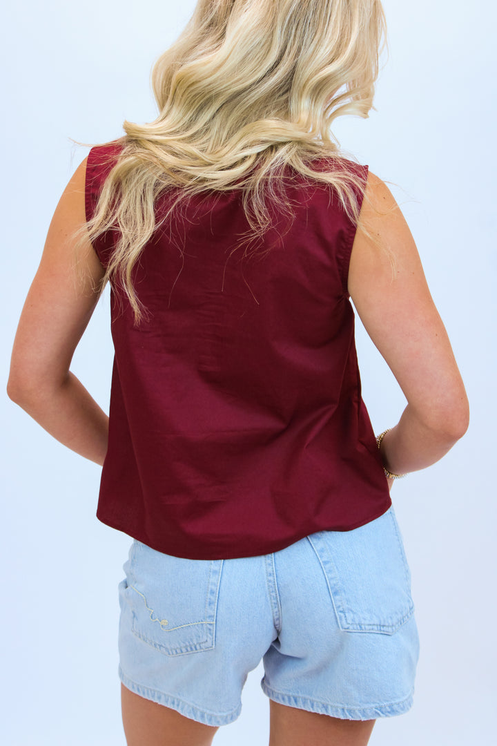 Bleacher Babe Top, Maroon
