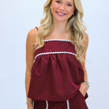Spirit Walk Style Top, Maroon