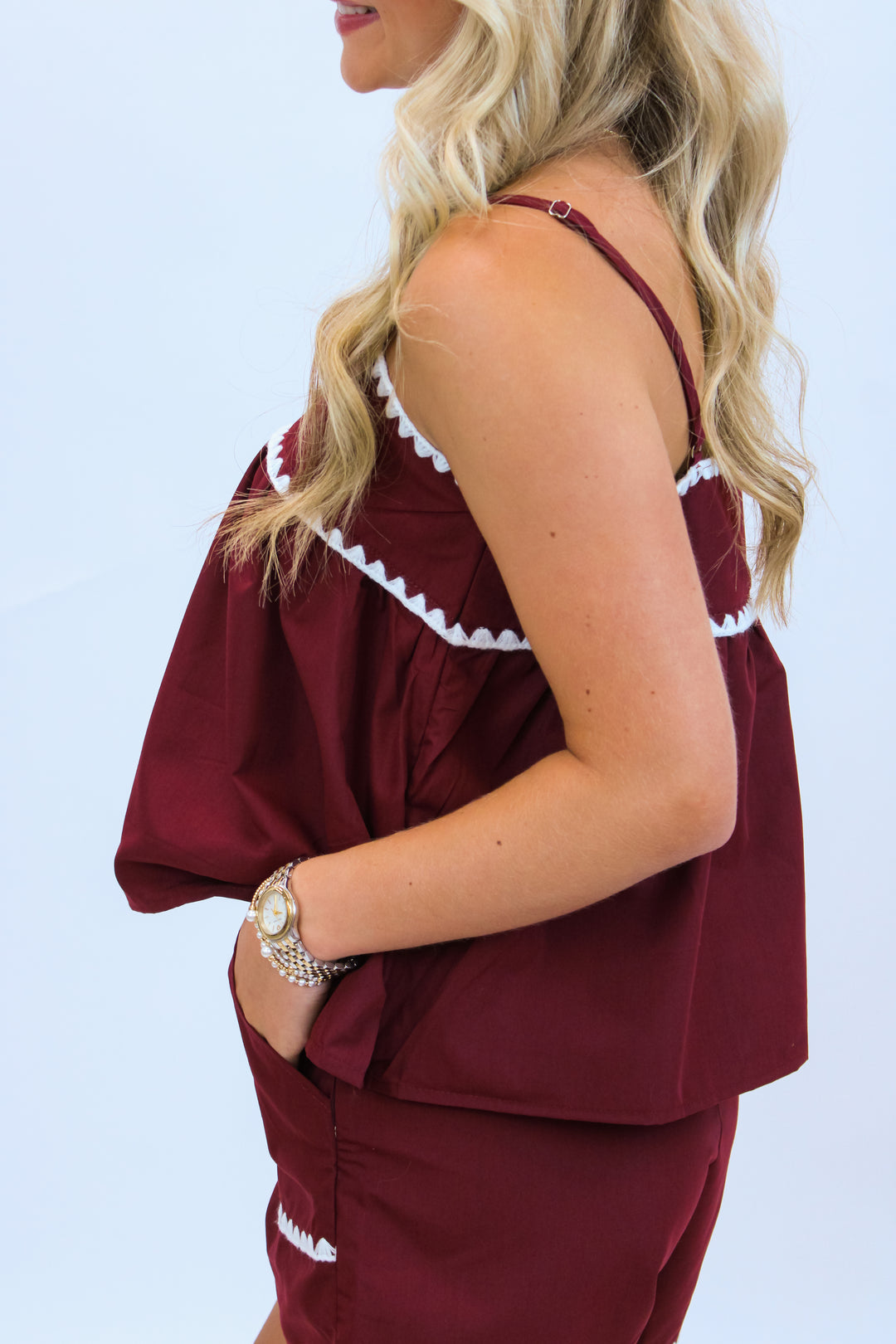 Spirit Walk Style Top, Maroon