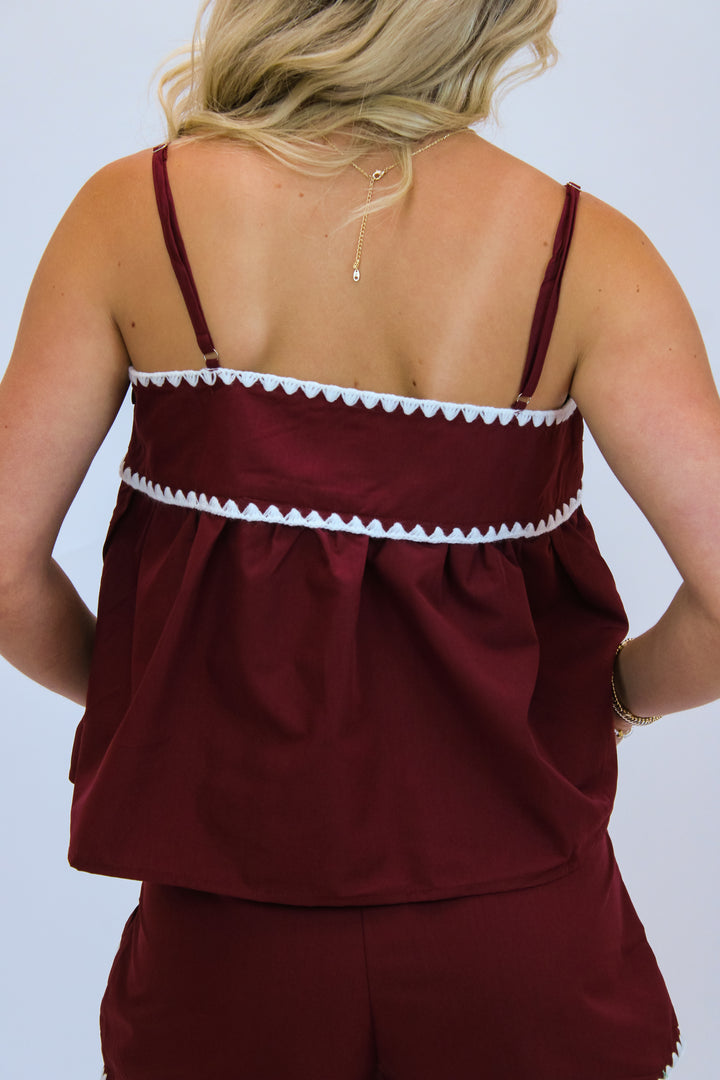 Spirit Walk Style Top, Maroon