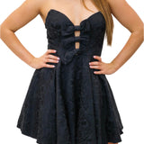 One Last Time Bow Mini Dress, Black