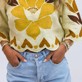 Summer Cutwork Sand Blouse, Sand