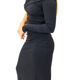 York One Shoulder Maxi Dress, Black