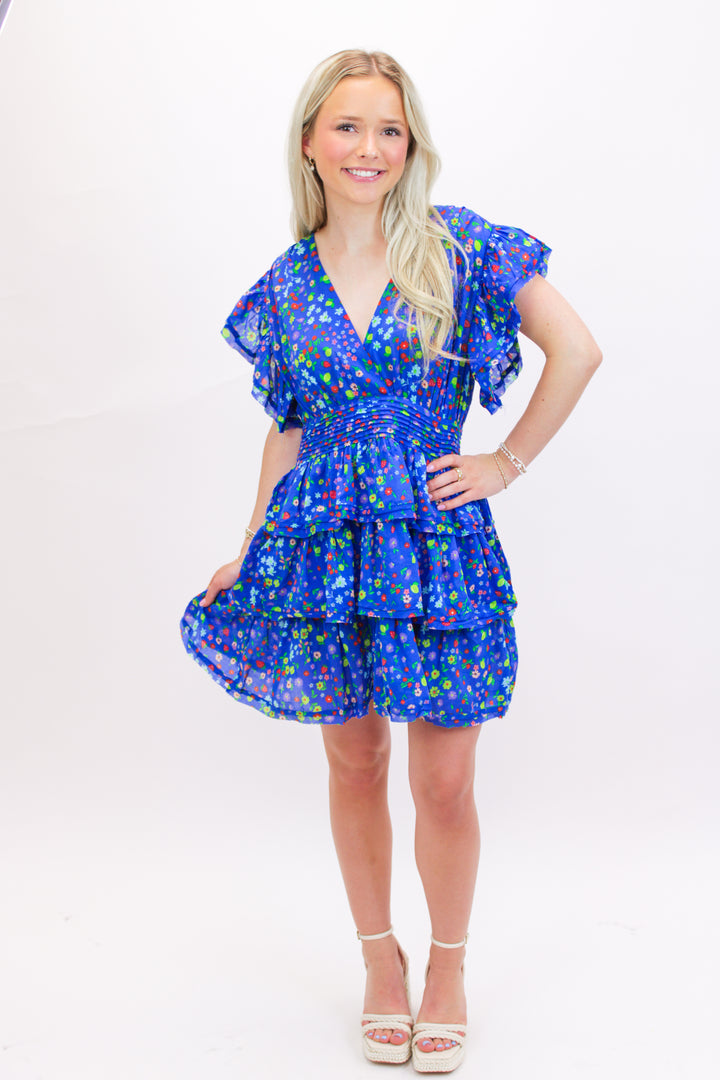 Strawberry Soiree Dress, Blue