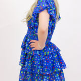 Strawberry Soiree Dress, Blue