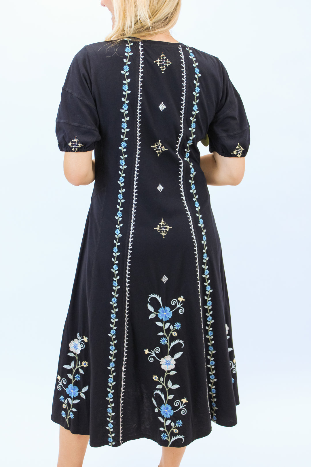 Bubble Sleeve Seamed Dress, Jaanvi