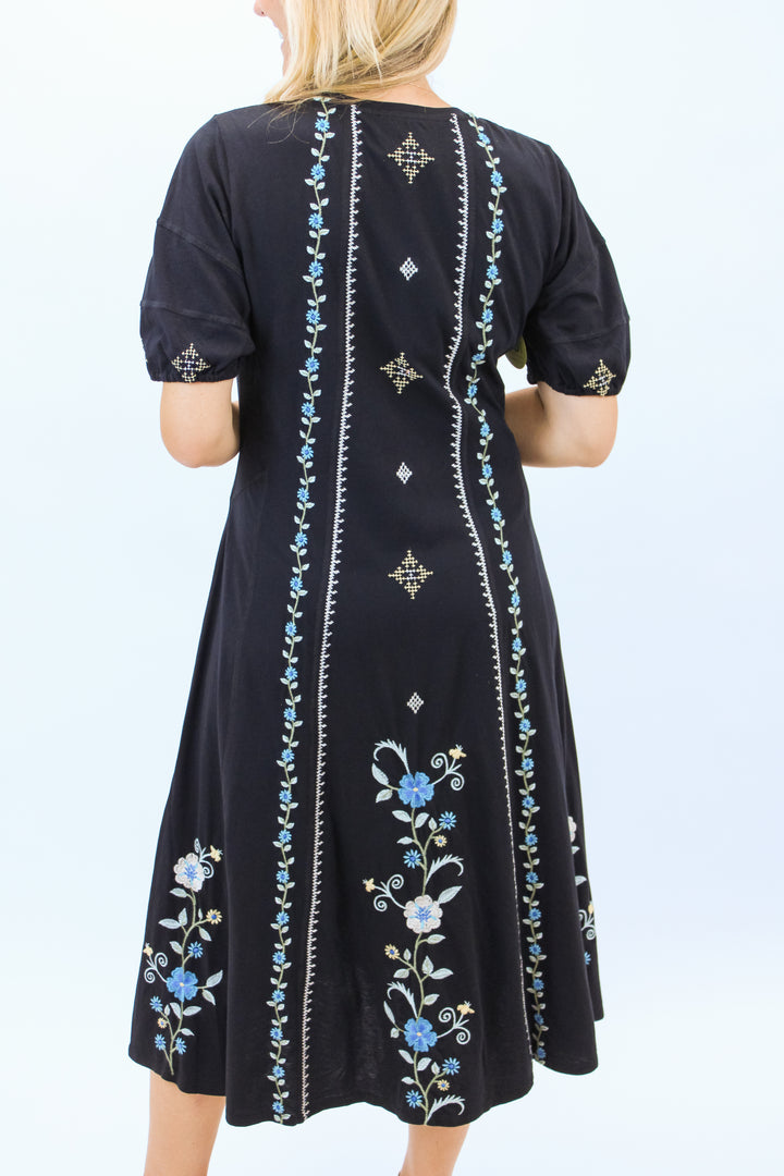 Bubble Sleeve Seamed Dress, Jaanvi